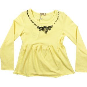 Toddler Little Girl Kids Long Sleeve Rhinestones Cotton Tee T-Shirt Blouse Top